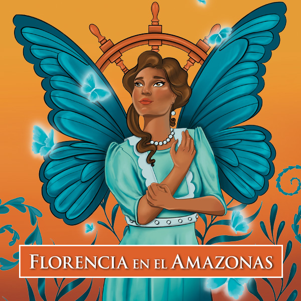 An illustration showcasing the production of Florencia en el  Amazonas